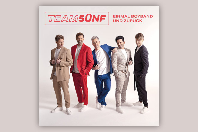 Das Album "Einmal Boyband und zurück" von Team 5ünf ist ab 03.09.2021 erhältlich.