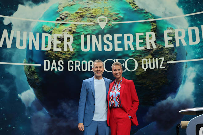 Dirk Steffens und Sonja Zietlow präsentieren die Quizshow "Wunder unserer Erde - Das große GEO Quiz".