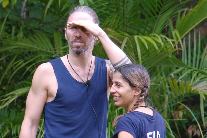 RTL Dschungelcamp 2026: Eva Benetatou und Gil Ofarim treten zur Dschungelprüfung "Schwierige Fanggelegenheit" an.