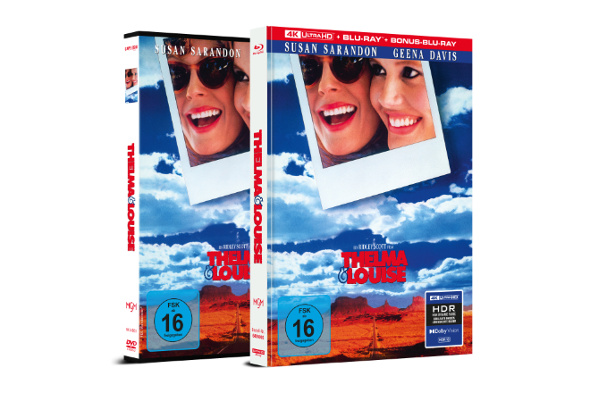 "Thelma & Louise" ist ab sofort als als DVD und als 3-Disc Limited Collector´s Edition im UHD-Mediabook erhältlich.