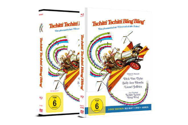 "Tschitti Tschitti Bäng Bäng" ist ab 25.07.2024 als 3-Disc Limited Collector´s Edition im Mediabook und als DVD erhältich.